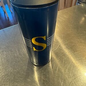 Monogram 'S' Navy Travel Tumbler